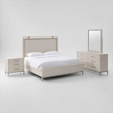Arabella 6-Piece Bedroom Set with Dresser, Mirror, and Nightstand