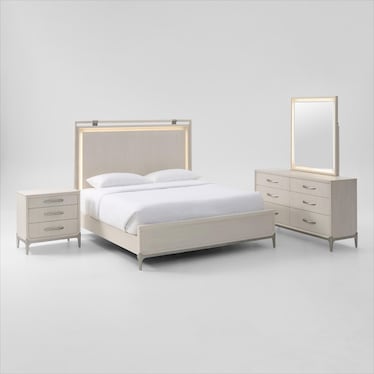 Arabella 6-Piece Bedroom Set with Dresser, Mirror, and Nightstand