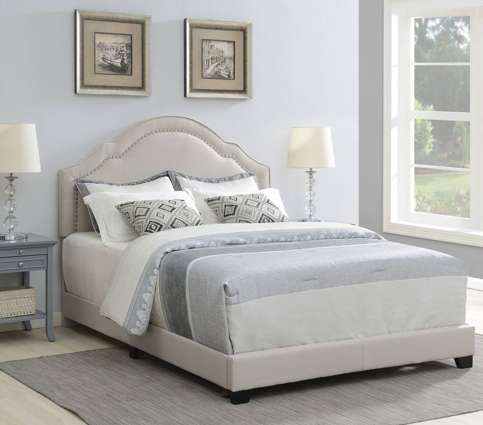 Archie Full Upholstered Bed Light Gray Value City Furniture