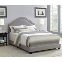 archie gray queen upholstered bed   