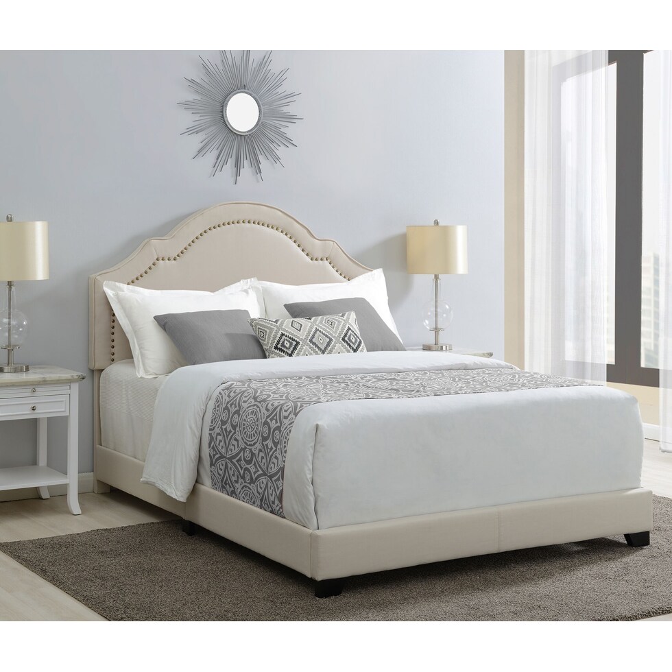 archie light brown king bed   