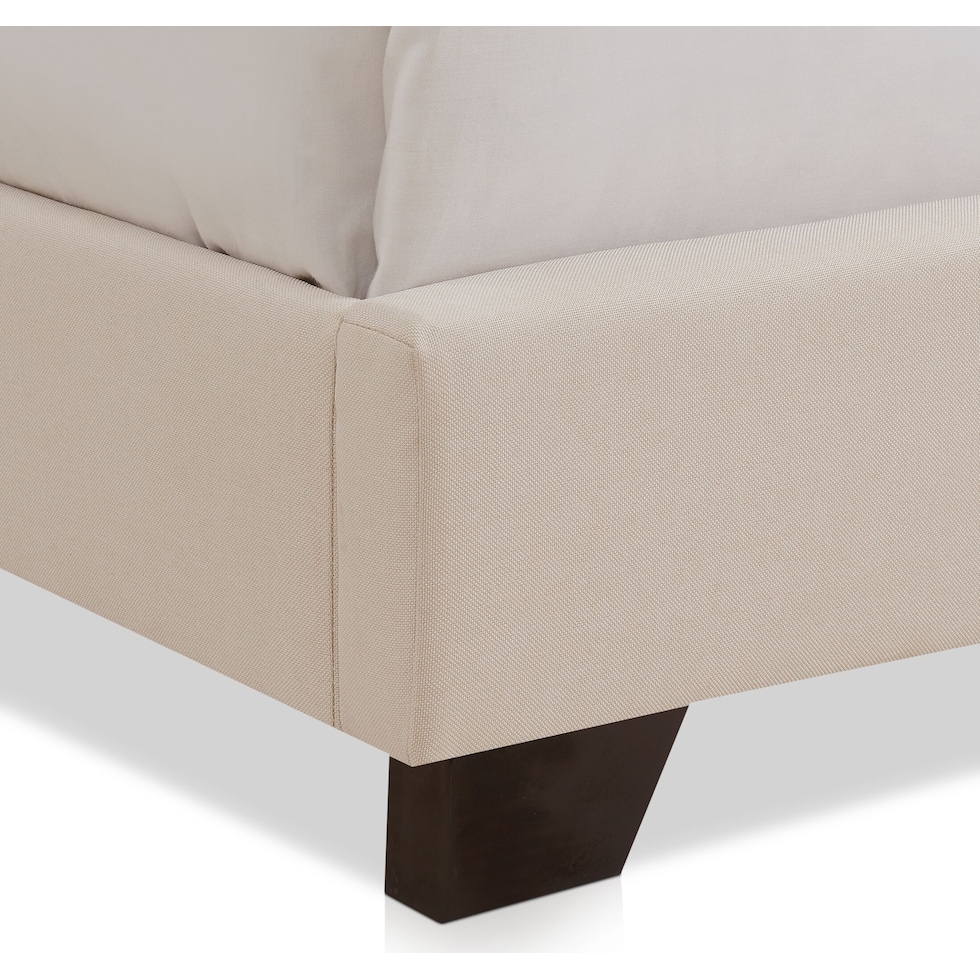 archie light brown queen upholstered bed   