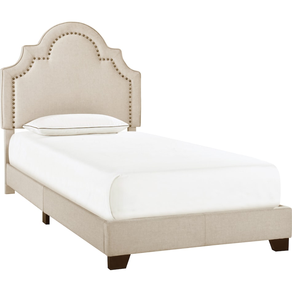 archie light brown twin bed   