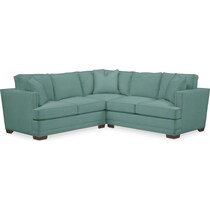 arden blue  pc sectional with left facing loveseat   