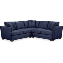 arden blue  pc sectional with left facing loveseat   