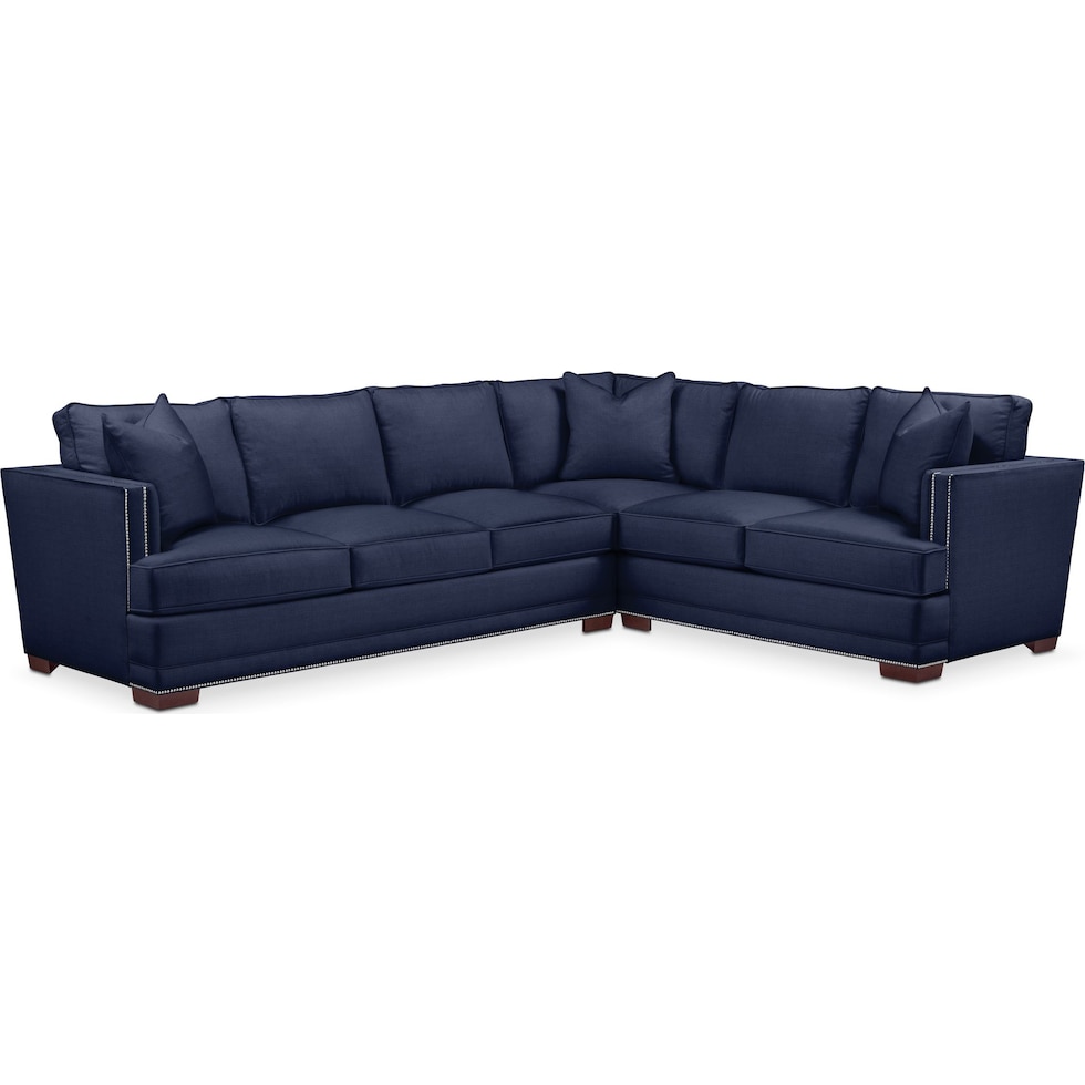 arden blue  pc sectional with left facing sofa   
