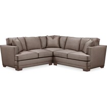 arden dark brown  pc sectional with right facing loveseat   