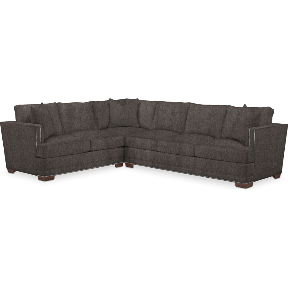 arden dark brown  pc sectional with right facing sofa   