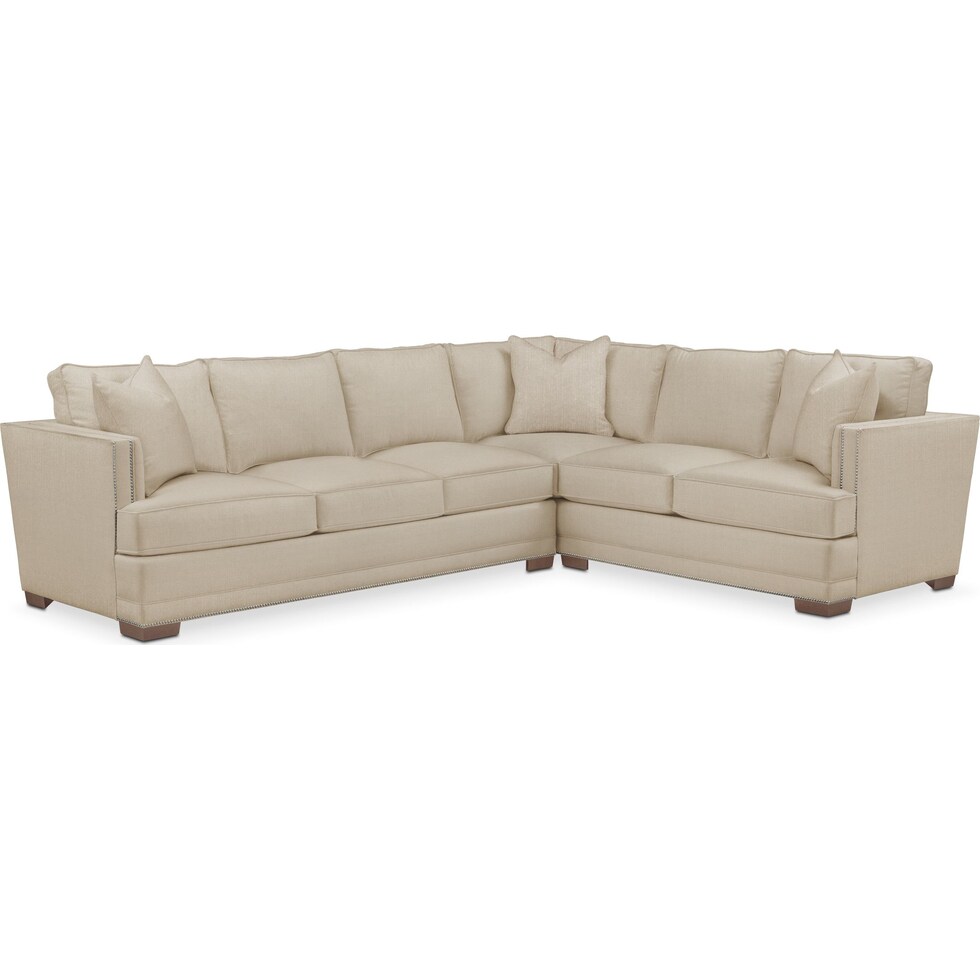 arden depalma taupe  pc sectional with left facing sofa   