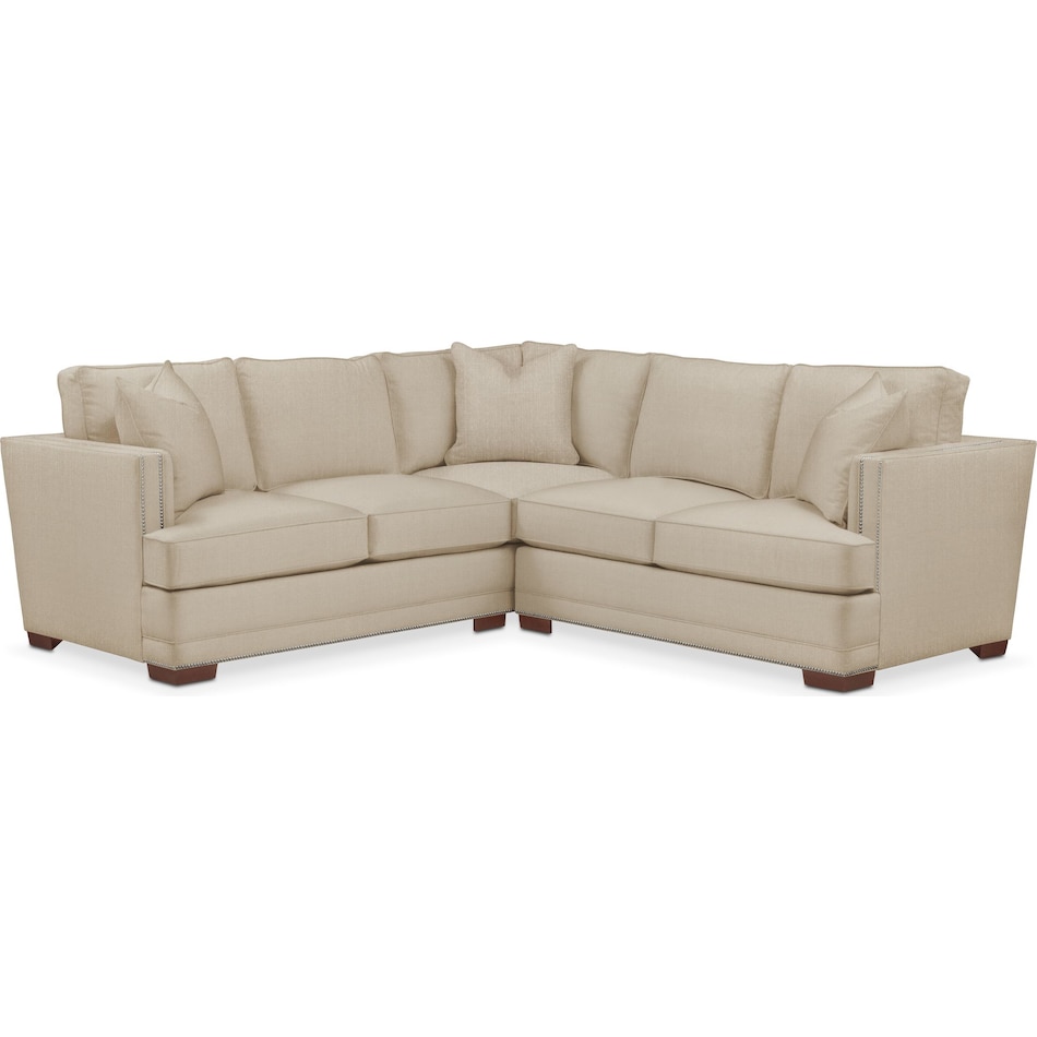arden depalma taupe  pc sectional with right facing loveseat   
