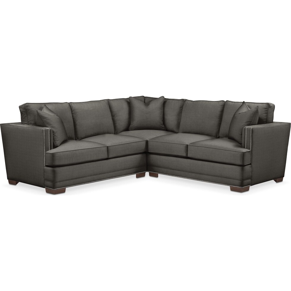 arden gray  pc sectional with left arm facing loveseat   