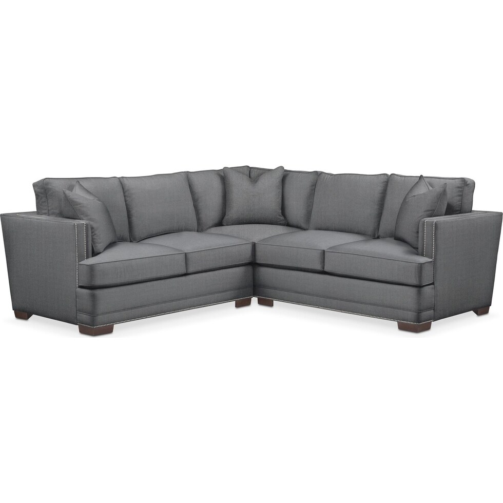 arden gray  pc sectional with left facing loveseat   