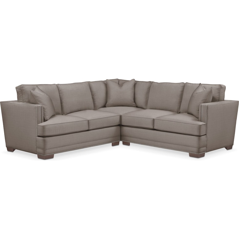 arden gray  pc sectional with left facing loveseat   