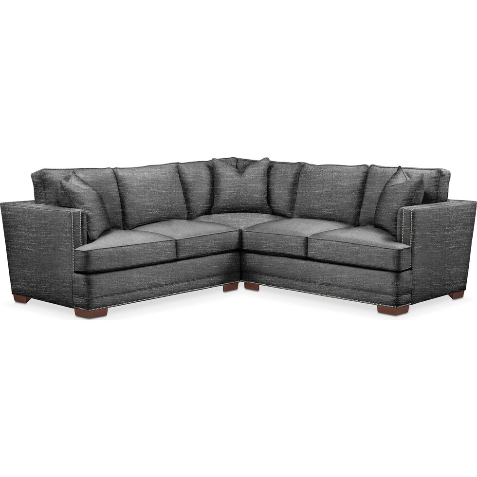 arden gray  pc sectional with left facing loveseat   