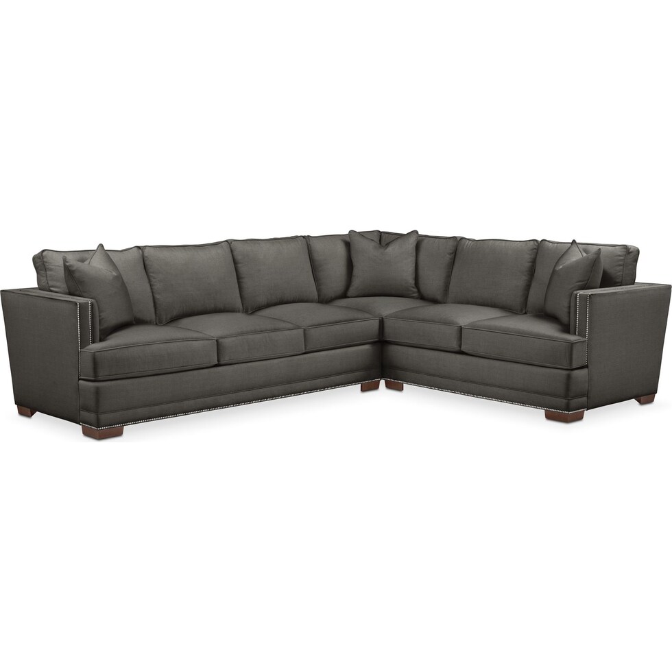 arden gray  pc sectional with left facing sofa   