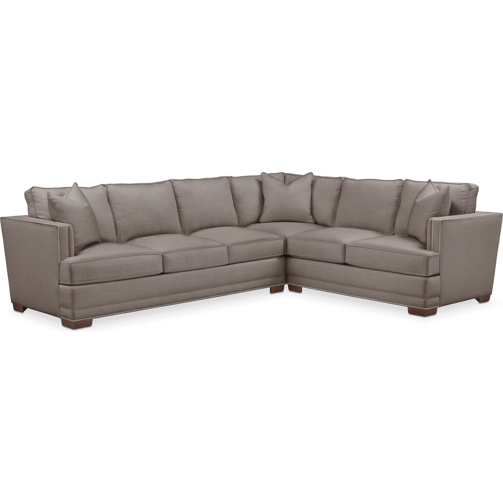 arden gray  pc sectional with left facing sofa   