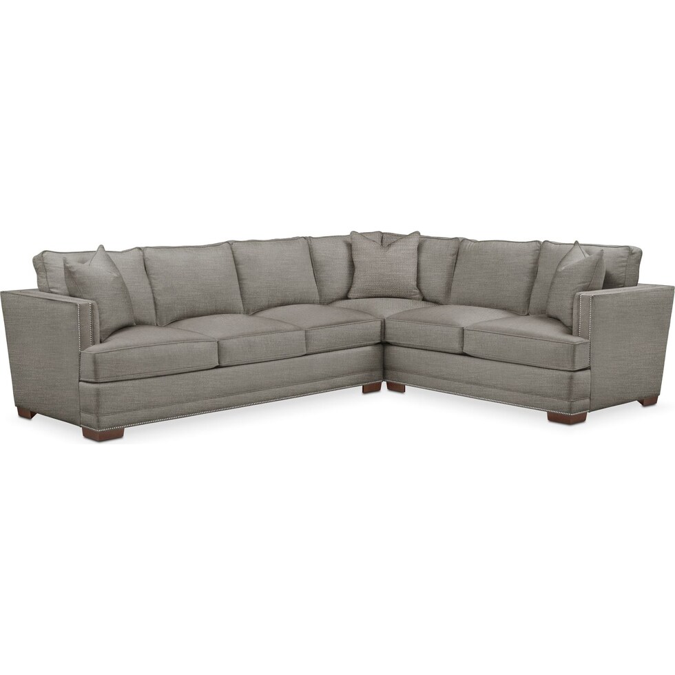 arden gray  pc sectional with left facing sofa   