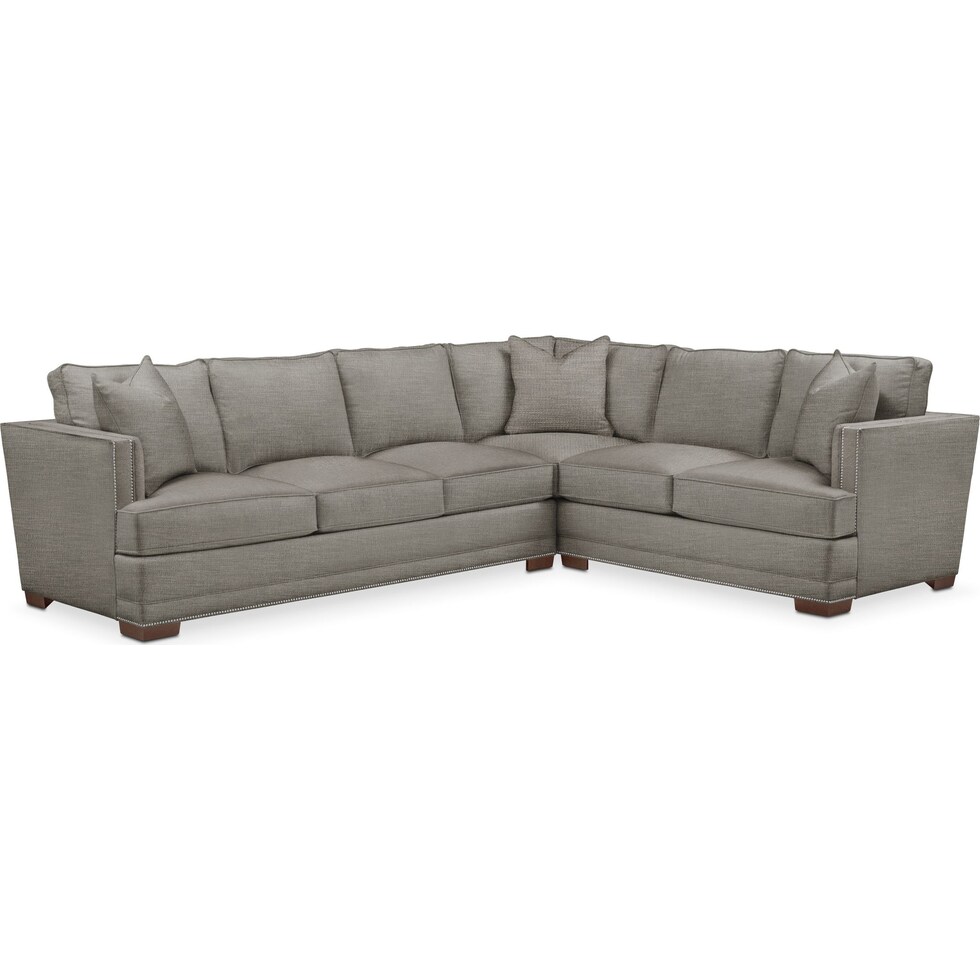 arden gray  pc sectional with left facing sofa   