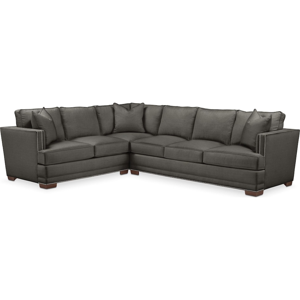 arden gray  pc sectional with right arm facing sofa   