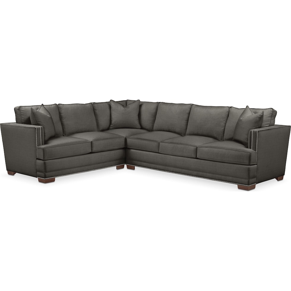 arden gray  pc sectional with right arm facing sofa   