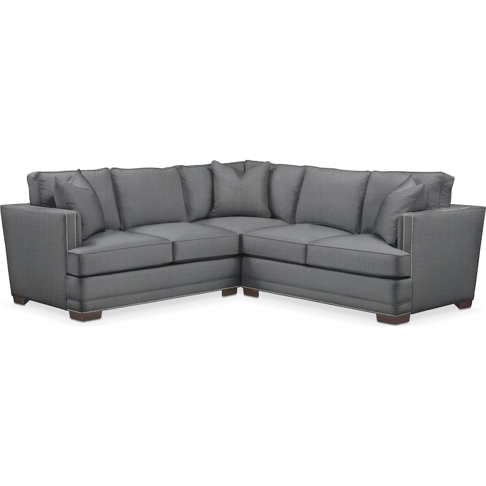 arden gray  pc sectional with right facing loveseat   
