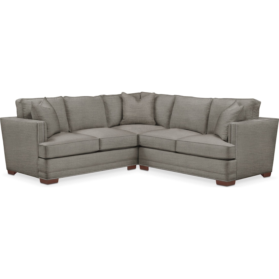 arden gray  pc sectional with right facing loveseat   
