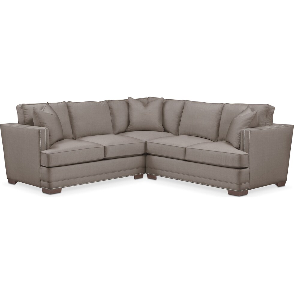 arden gray  pc sectional with right facing loveseat   