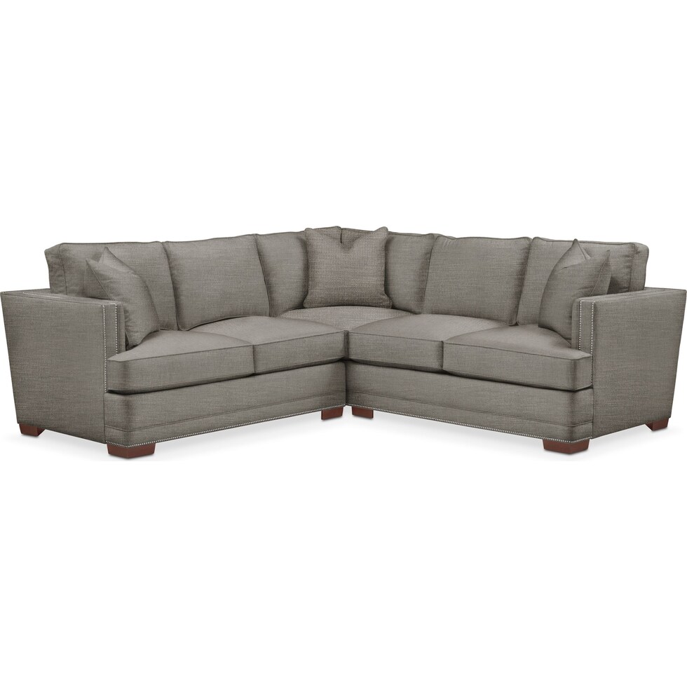 arden gray  pc sectional with right facing loveseat   