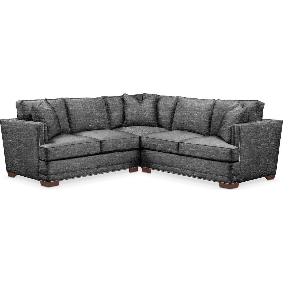 arden gray  pc sectional with right facing loveseat   