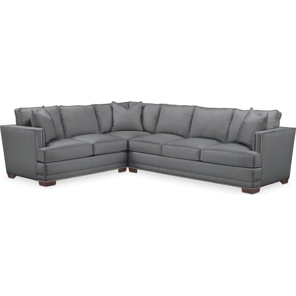 arden gray  pc sectional with right facing sofa   