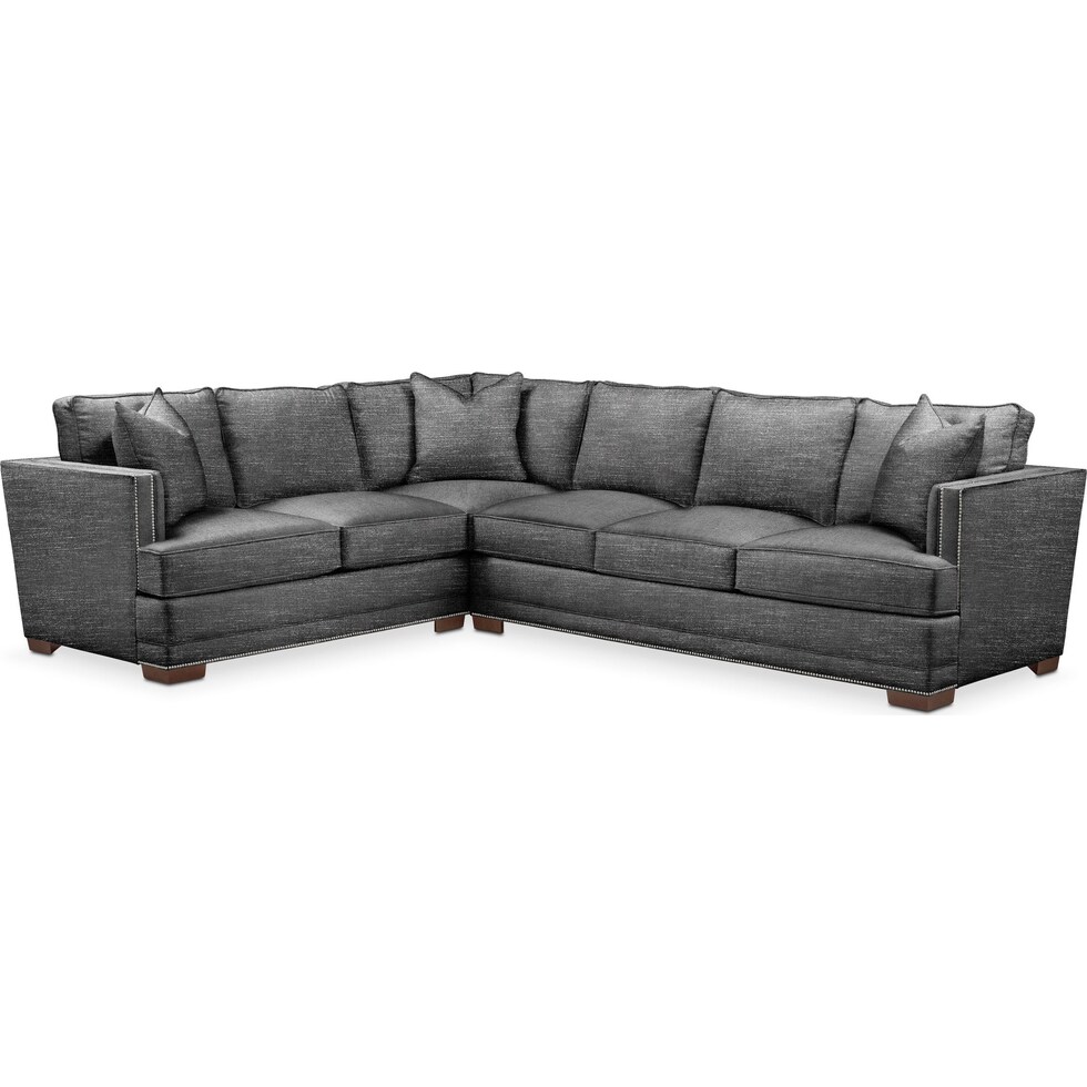 arden gray  pc sectional with right facing sofa   