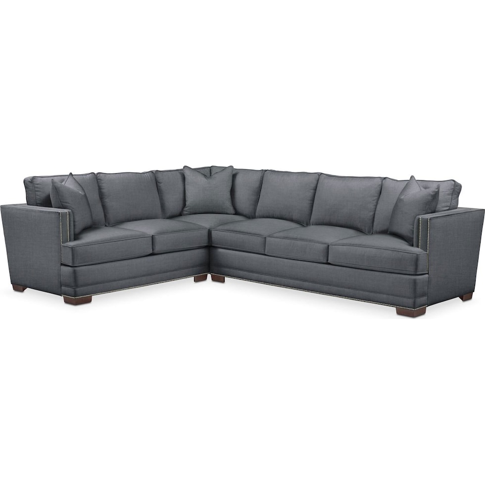 arden gray  pc sectional with right facing sofa   