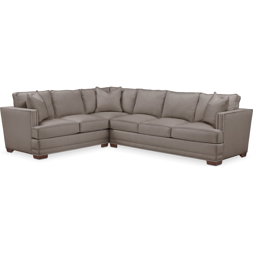 arden gray  pc sectional with right facing sofa   