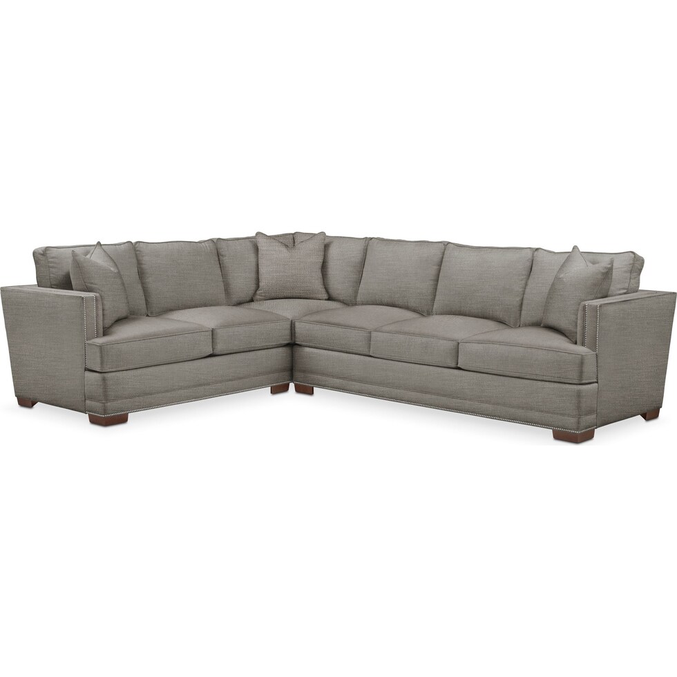 arden gray  pc sectional with right facing sofa   