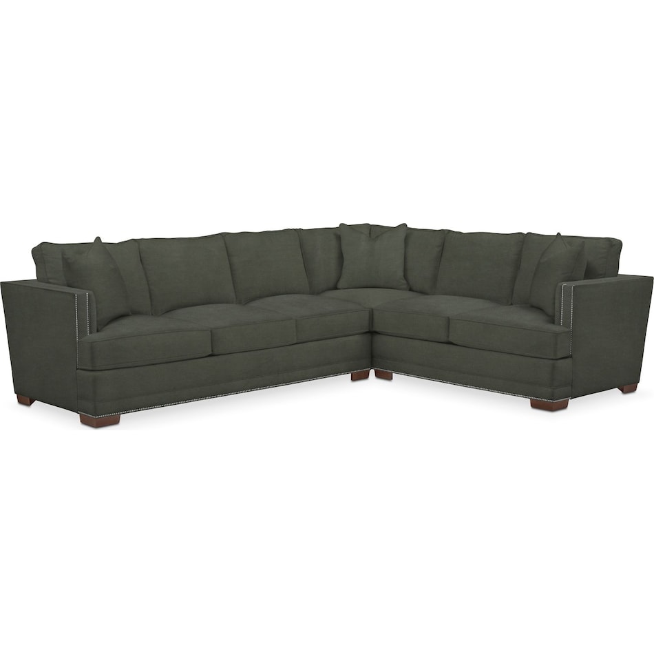 arden green  pc sectional with left facing sofa   