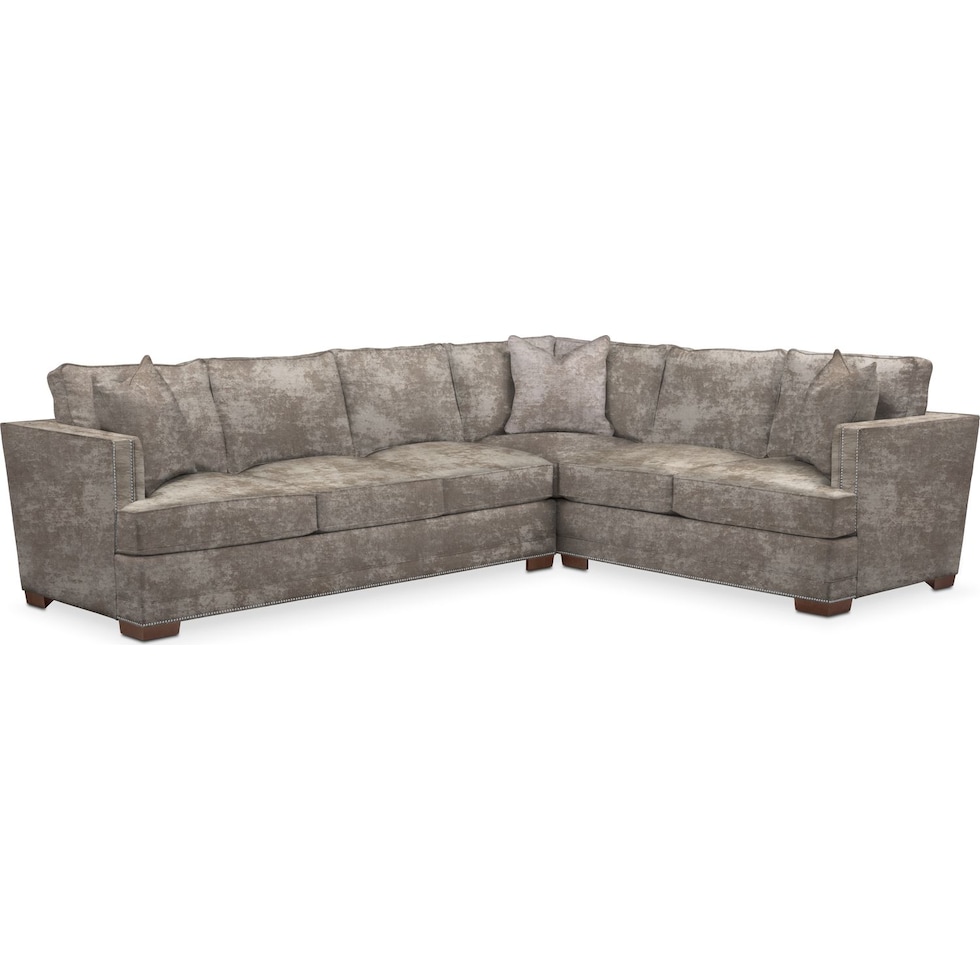 arden hearth cement  pc sectional with left facing sofa   