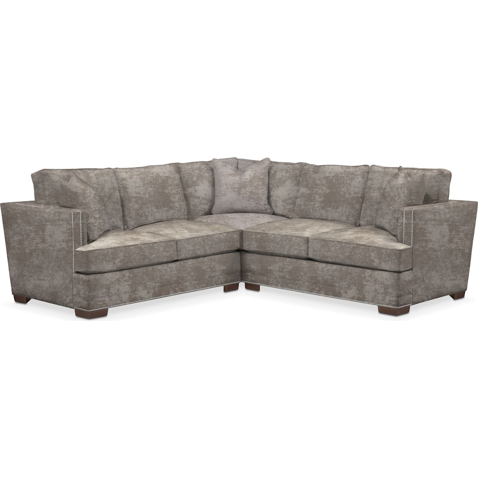 arden hearth cement  pc sectional with right facing loveseat   