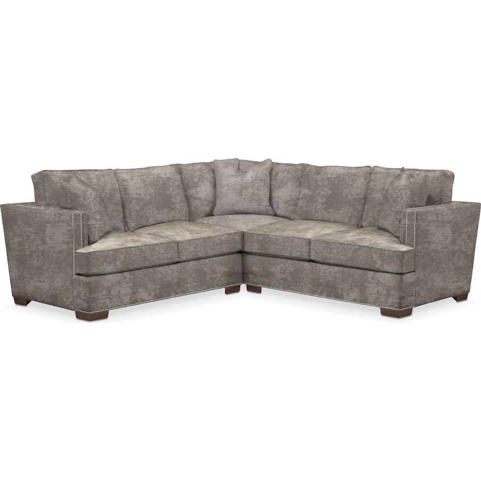arden hearth cement  pc sectional with right facing loveseat   