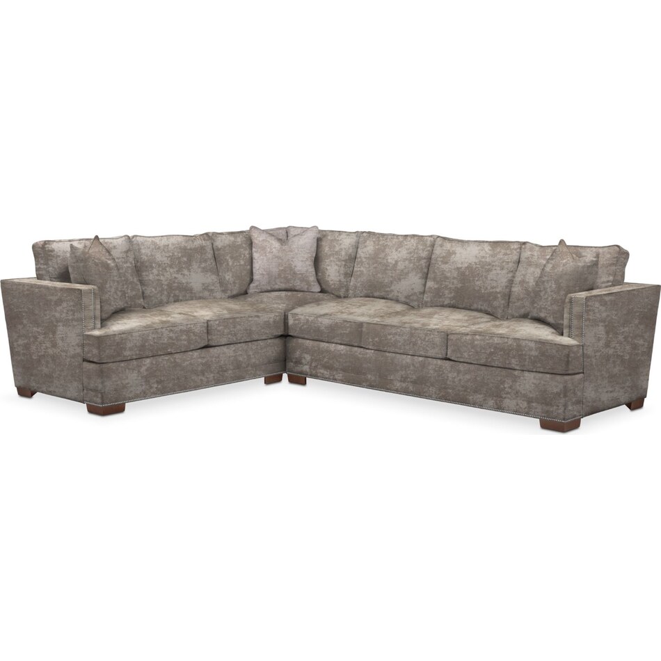 arden hearth cement  pc sectional with right facing sofa   