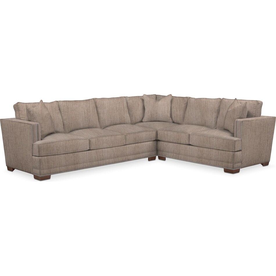arden light brown  pc sectional with left facing sofa   