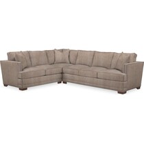 arden light brown  pc sectional with right facing sofa   