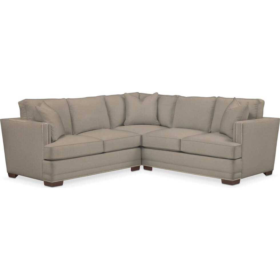arden light brown  pc sectional   
