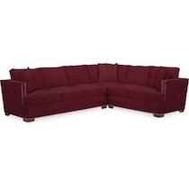 arden red  pc sectional with left facing sofa   