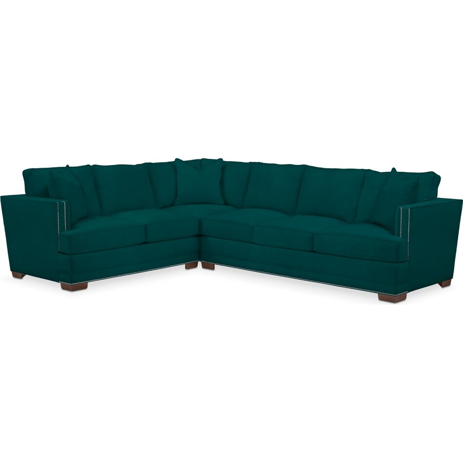 arden toscana peacock  pc sectional with right facing sofa   