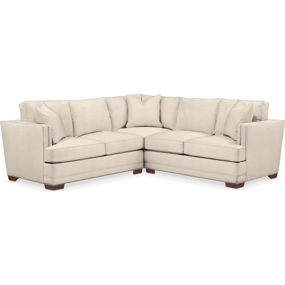 arden white  pc sectional with left facing loveseat   