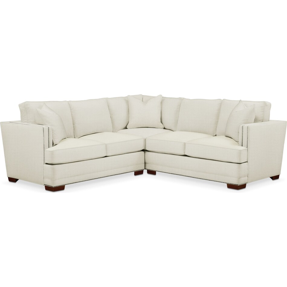 arden white  pc sectional with left facing loveseat   