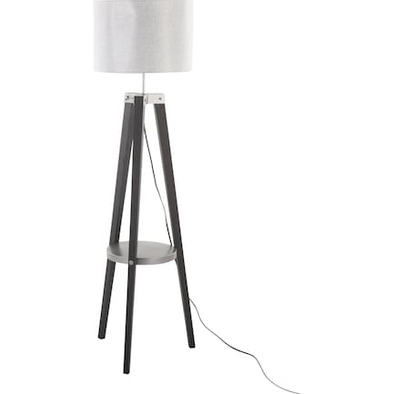 Aretha Shelf Floor Lamp - Black/Gray