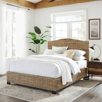 aria light brown king bed   