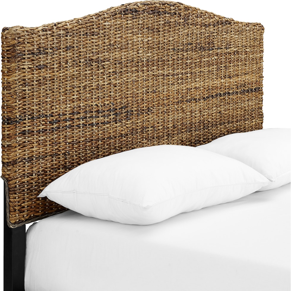 aria light brown king headboard   