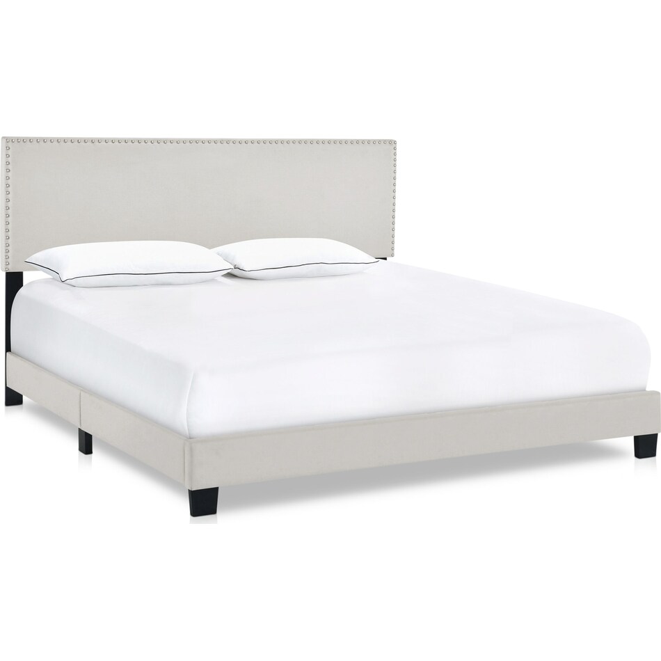 Ariana Upholstered Queen Bed - Light Gray | Value City Furniture